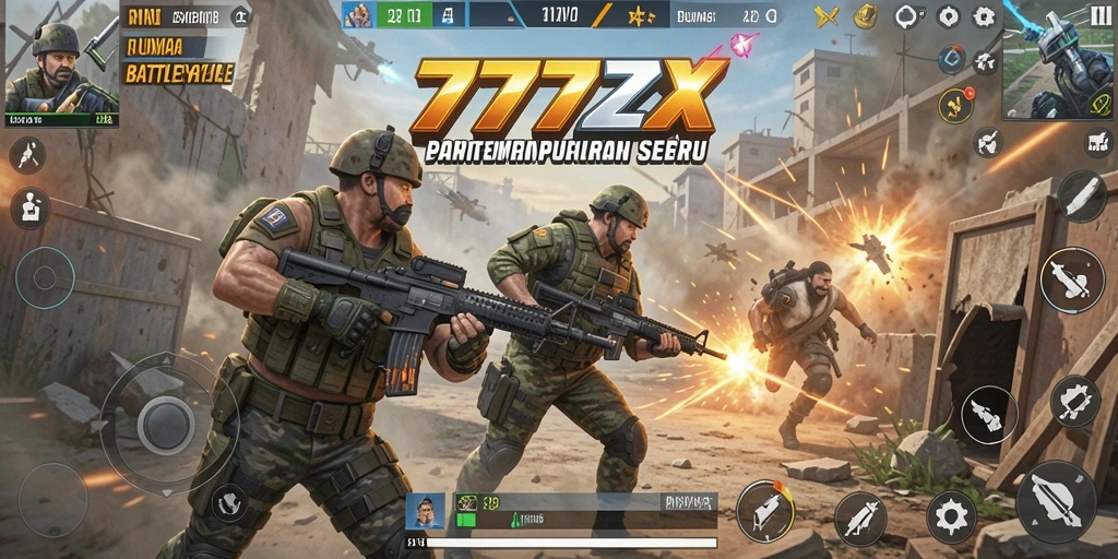 Gameplay intens dalam 777ZX menampilkan pertempuran seru.