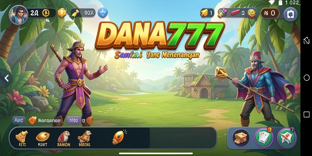 Tampilan gameplay DANA777 yang ceria dan mengasyikkan.