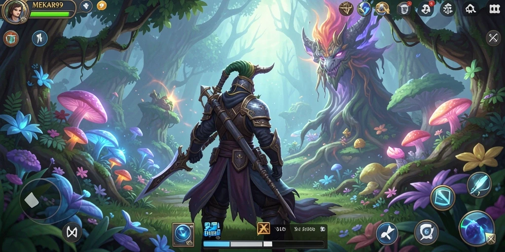 Tangkapan layar gameplay MEKAR99 menampilkan aksi petualangan seru.