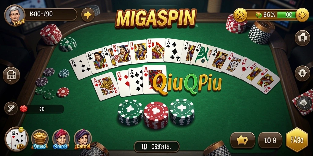 Tampilan gameplay seru dari MIGASPIN saat bertanding QiuQiu.