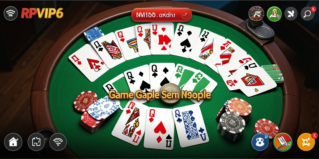 Screenshot RPVIP6 menampilkan gameplay Gaple yang seru.