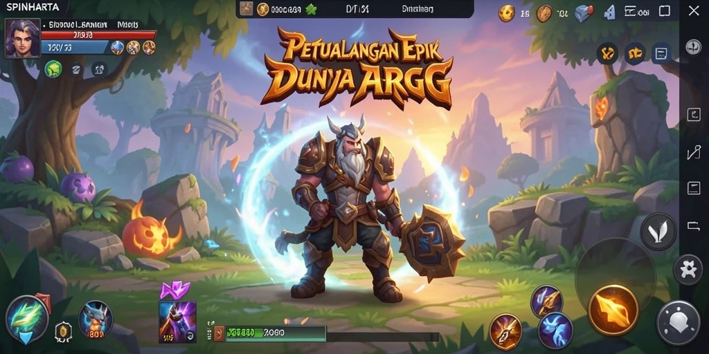 Tampilan gameplay menakjubkan dari SPINHARTA dalam pertarungan ARPG.