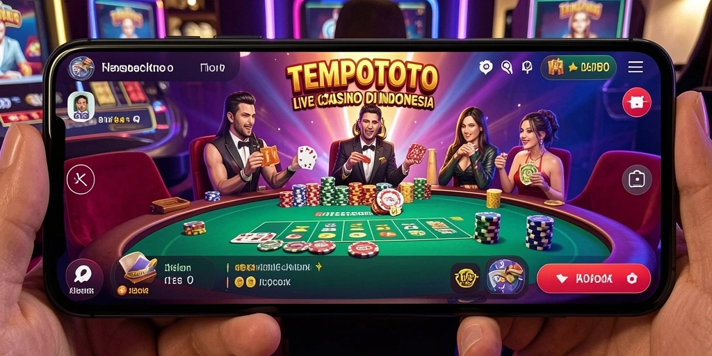 Tampilan gameplay yang menarik di TEMPOTOTO yang menampilkan dealer langsung.