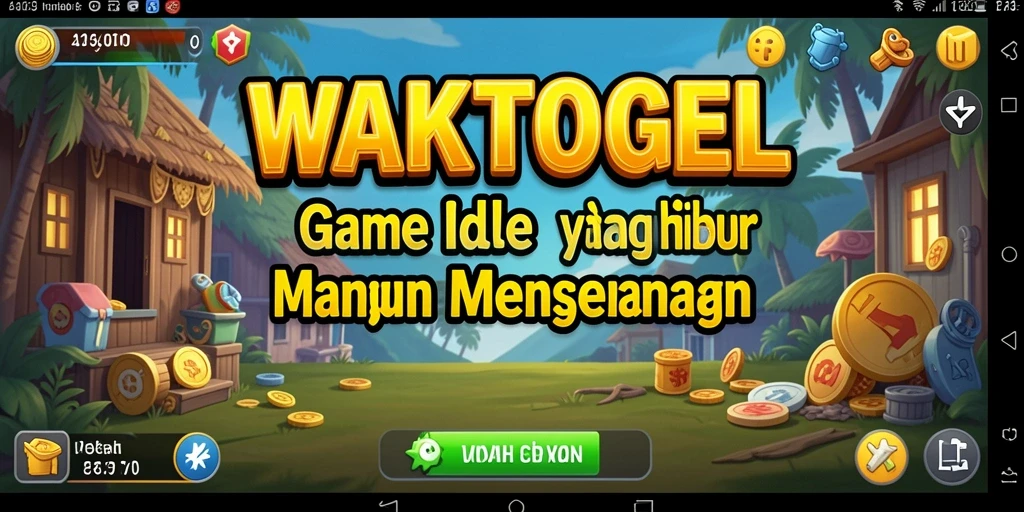 Screenshot utama WAKTOGEL menampilkan karakter dan gameplay Idle yang menarik.